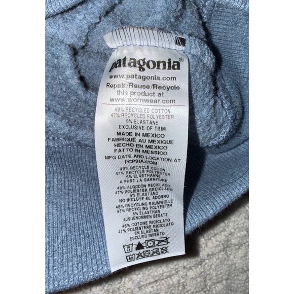 Patagonia‎ Men’s Uprisal Hoodie Sweatshirt Large Blue Gray Logo Pullover - Picture 6 of 9